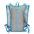 Grey lightweight hydration backpack with blue trim and reflective strips for trail running - 21x7x38cm / 8814 Sky Gray