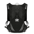 Outdoor hydration backpack in black with reflective safety strips and mesh fabric - 33x13x46cm / Premium Black