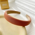Serre-tête vintage orange rembourré en satin avec un style rétro épais élégant - Rouge carmin