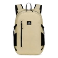 Wasserdichter cremefarbener Wanderrucksack mit AZELA-Logo und Netztaschen für Reisen - Khaki