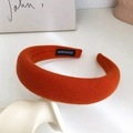 Dicker Samt Haarreif in Rotorange gepolstert mit Handmade-Label für elegantes Styling - Rot