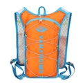 Outdoor cycling and running hydration vest in vibrant orange with blue breathable mesh straps - Neon Orange