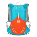 Sac à dos de randonnée léger bleu et orange avec sangles en filet et logo de montagne - 33x13x46cm / Bleu Ciel