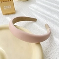 Serre-tête minimaliste rose clair en éponge avec finition mate rétro et doublure antidérapante - Rose