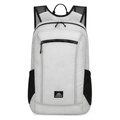 White lightweight waterproof outdoor sports backpack with black side mesh pockets and logo - 20-35L / Gray