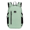 Water-resistant outdoor hiking backpack in mint green color with black mesh side pockets - Lake Green