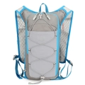 Waterproof cycling hydration vest in gray and sky blue with honeycomb mesh straps - Firmament Grey