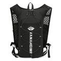 Lightweight black cycling hydration vest backpack with breathable mesh and bungee cord system - Premium Black