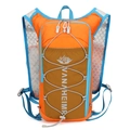 Orange and brown lightweight hydration vest for cycling and trail running with mesh straps - Luminous Orange