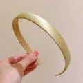 Elegante diadema de satén champán con textura de seda minimalista para peinado diario - Verde Aguacate