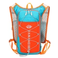 Outdoor hydration vest backpack in bright orange and blue with honeycomb mesh back - Sky Blue