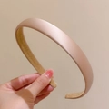 Elegante diadema de satén color champán con forro de terciopelo antideslizante - Champán