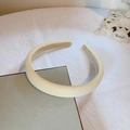 Elegant cream beige velvet padded headband with high-arch sponge design for daily hairstyling - Beige