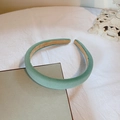 Retro light green velvet padded headband with sponge cushioning and non-slip lining - Light Blue