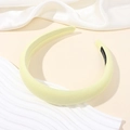 Padded French headband in lemon yellow fabric for a chic high crown look - Light Yellow