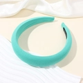 Padded mint green headband in soft knit fabric with a comfortable minimalist design - Cyan