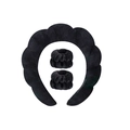 Schwarzes gepolstertes Stirnband mit passenden Mikrofaser-Armbändern zum Waschen - Stirnband Und Armbänder / Schwarz