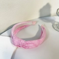 Cerchietto rosa con nodo e motivo tie-dye in tessuto a coste per capelli donna - Rosa