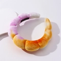 Diadema de nube tie-dye rosa y naranja con esponja gruesa y textura de terciopelo - Púrpura y Amarillo