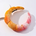 Diadema acolchada con degradado vibrante naranja y rosa y acabado tie-dye de terciopelo - Rojo Anaranjado
