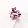 Minimalist metallic pink rectangular hair claw clip with a glossy mirrored finish - Pink Small Hair Claw