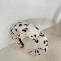 Plüschiger Haarreif mit Leopardenmuster in Beige und Dunkelbraun, dick gepolstert - Geflecktes Khaki