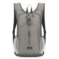 Foldable grey outdoor backpack with waterproof fabric and white mesh side pockets - One Size / Gray