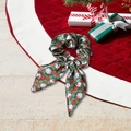 Chouchou de Noël vert avec motif gnome et nœud sur fond de décor festif - Style Nain Vert (LH2408048-H)