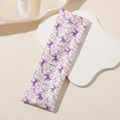 Elastic fabric headband featuring a cute cartoon bear bowtie and heart pattern on white silk - Purple Bowknot