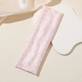 Soft pink satin hair band with deep pink bow patterns and a silky texture finish - Pink Bowknot