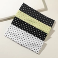 4er-Set elastische Polka-Dot-Yoga-Stirnbänder in Schwarz, Weiß und Neongrün - Multicolor-Set-Stil