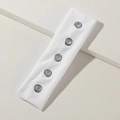 Elastisches weißes Stoffstirnband mit fünf stylischen silbernen Metallösen im Punk-Stil - Weiß