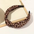 Diadema vintage con estampado de leopardo y nudo de tela en color marrón y negro chic - Estilo Anudado / Estilo Leopardo