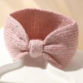 Roze gebreide hoofdband met strikontwerp en glinsterende strass-steentjes - Roze
