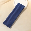 Elastic navy blue knitted headband for women with a vertical ribbed texture finish - Dark Blue
