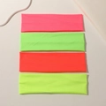 Vierteiliges Set hochelastischer fluoreszierender Stoff-Stirnbänder in Neonfarben - 4-teiliges Set / Bonbonfarben Sport Stirnbänder