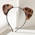 Serre-tête oreilles de chat léopard mignon en fausse fourrure pour fêtes et festivals - Oreilles De Chat Léopard