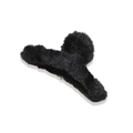 Schwarze Plüsch-Haarklammer für dickes Haar, große Haarkralle für den Winter - 1 Stück / Schwarz