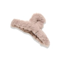 Plüsch-Haarklammer in Khaki aus Kunstfell für dickes Haar modisches Winter-Accessoire - Khaki