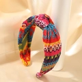 Bohemian style embroidered knot headband with colorful geometric patterns for women - Vintage Geometric (B)