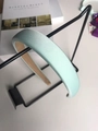 Minimalistisches dickes Schwamm-Stirnband aus mintgrünem Satinstoff für Haarstyling - Seeblau