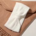 Bandeau en fausse fourrure blanche douce avec nœud torsadé pour la chaleur hivernale - Blanc