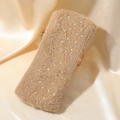 Eleganter Stirnband aus khakifarbenem Nerzimitat mit funkelnden Strasssteinen für Damen - Khaki
