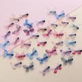Kleurrijke dubbellaagse tule vlinder haarclips met strass steentjes en metalen eendenbek clips - Meerkleurig