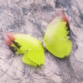 Double-layered yellow-green tulle butterfly hair clip with gradient accents and rhinestones - Yellow Green Gradient Style (New Style No. 6)