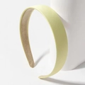 Minimalistisches breites Stirnband aus gelbem Stoff mit rutschfestem Futter innen - Einfaches Hellgelb