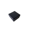 Boîte à bijoux carrée noire avec texture diamant élégante pour bagues et colliers précieux - 7*7*3 / Bleu clair