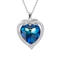 Elegant infinity heart pendant necklace with faceted blue crystal and silver chain - Figure 8 Blue Crystal Necklace