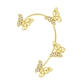 Elegant gold butterfly ear cuff with sparkling rhinestones for non-pierced ears - Half Rhinestone Butterfly Ear Wrap / Gold Style B (Left)