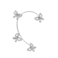 Elegant silver butterfly ear cuff with micro-pave crystals and hollow wings design - Hollow Butterfly Ear Wrap